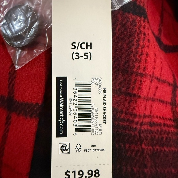 No Boundaries Red and Black Plaid Utility Shacket NWT size Small - Picture 7 of 10